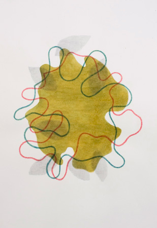 Untitled, 2010, Watercolor, color pencil, graphite on paper, 20 x 14.25 inches