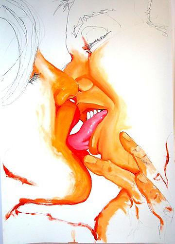 Untitled drawings (Paper Kisses), 2009
Mixed media on paper
44 x 30 inches