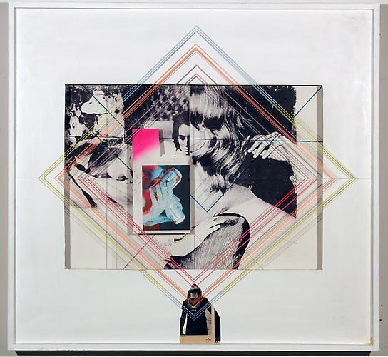  Uptown Girls Can Drink , 2011, vintage collage, transfer in custom shadow box, 28 x 30 x 2.5