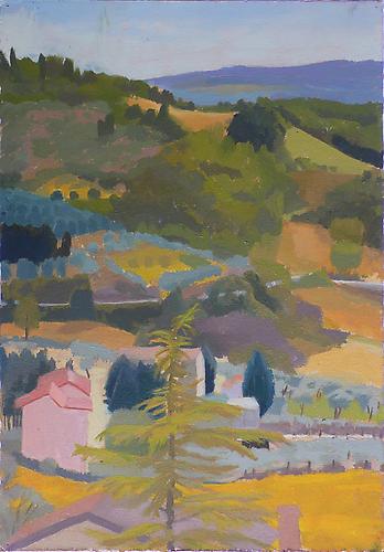 Celia Reisman, 2012
 Fur Tree , oil on paper
15" x 11"