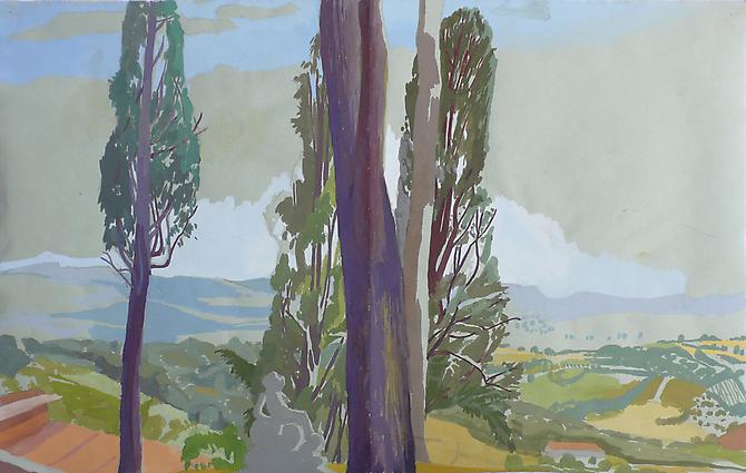 Celia Reisman, 2012
 Italian Garden , gouache on paper
12.5" x 19.5"