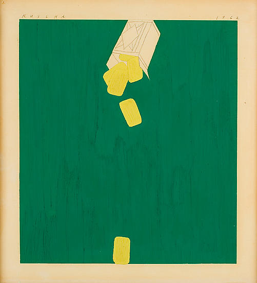 Ed Ruscha, "Lemon Drops," 1962
Oil and Graphite on paper, 11 1/4 x 10 1/8 inches