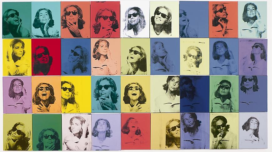Andy Warhol, "Ethel Scull 36 Times," 1963. Acrylic and silkscreen on canvas, 100 x 144 inches. The Metropolitan Museum of Art, Jointly owned by the Whitney Museum of American Art and The Metropolitan Museum of Art; Gift of Ethel Redner Scull, 2001 (2001.614a-jj). Photograph © 2001 The Metropolitan Museum of Art / © 2010 The Andy Warhol Foundation for the Visual Arts / Artists Rights Society (ARS), New York