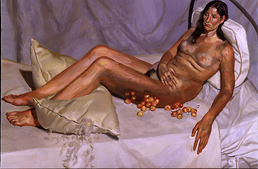 Lucian Freud, "Irishwoman on a Bed," 2003-4
Oil on canvas, 40 x 60 1/8 inches
