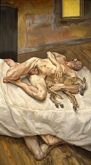 Lucian Freud, "Sunny Morning - Eight Legs," 1997
Oil on canvas, 92 1/8 x 52 inches