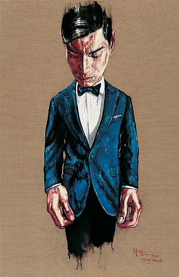 Zeng Fanzhi, "Portrait 08-7-2" 
2008
Oil on canvas
43 1/4 x 28 3/8 inches (110 x 72 cm)