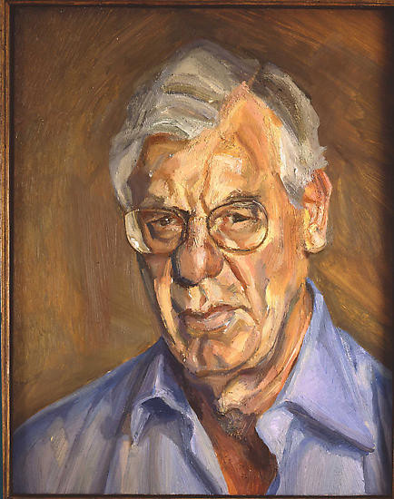 Lucian Freud, "New Yorker in a Blue Shirt," 2005
Oil in canvas, 28 x 22 inches