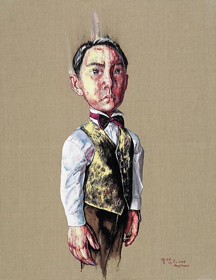 Zeng Fanzhi, "Portrait 08-12-1" 
2008
Oil on canvas
43 3/4 x 31 3/4 inches (111 x 80.6 cm)
