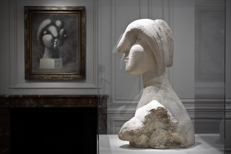From left to right: "Sculpture of a Head: Marie-Thérèse," Fondation Beyeler, Riehen/Basel, "Bust of a Woman," Collection of Mr. and Mrs. Herbert Klapper