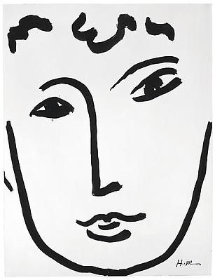 Henri Matisse, "Full Face," 1952
Brush and ink on paper, 25 5/8 x 19 5/8 inches Image