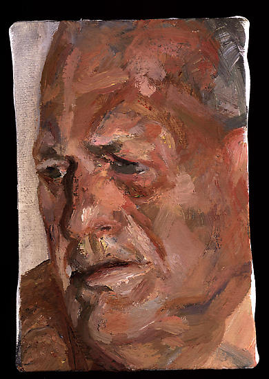Lucian Freud, "John Richardson," 1998
Oil on canvas, 6 1/4 x 4 1/2 inches