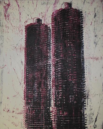 Enoc Perez, "Marina Towers, Chicago"
2011
Oil on canvas, 100 x 80 inches