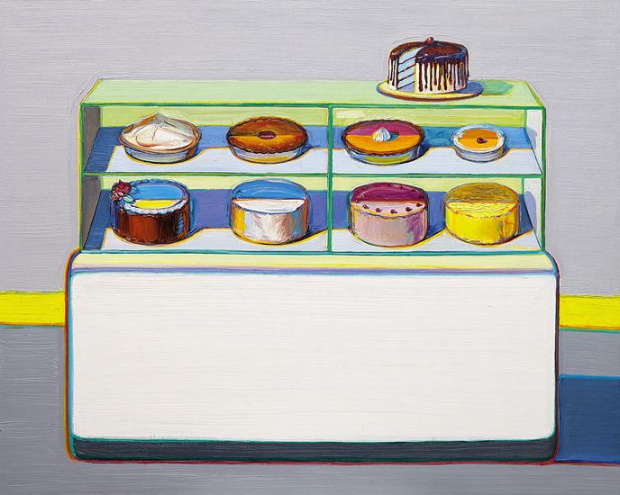 Wayne Thiebaud, "Cold Case," 2010/2011/2013, oil on canvas, 48 x 60 inches (121.9 x 152.4 cm), Art (c) Wayne Thiebaud / Licensed by VAGA, New York, NY