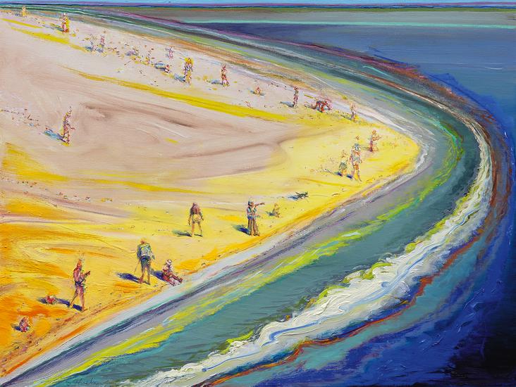 Wayne Thiebaud, "Triangle Beach," 2003-2005, oil on canvas, 30 x 40 inches (76.2 x 101.6 cm), Art (c) Wayne Thiebaud / Licensed by VAGA, New York, NY