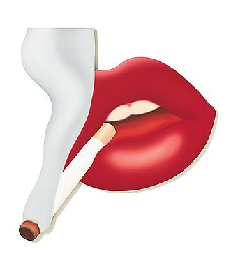 Tom Wesselmann, "Smoker #3 (Mouth #17), 1968
Oil on shaped canvas
71 1/2 x 67 inches (181.6 x 170.2 cm)
Courtesy The Estate of Tom Wesselmann
Art © Estate of Tom Wesselmann / Licensed by VAGA, New York, NY Image