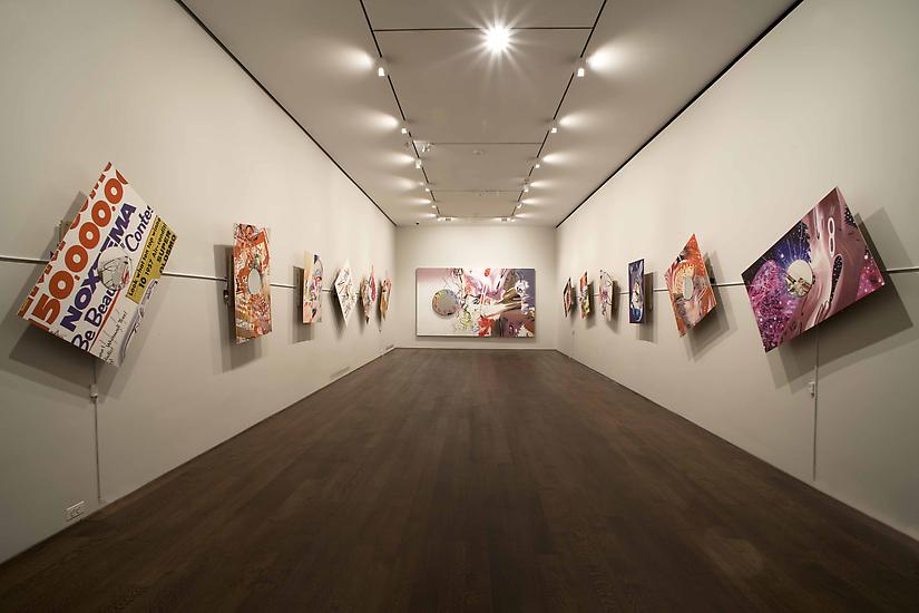 Installation view of works from "The Hole in the Wallpaper" series (works stationary) and "Speed of Light Illustrated" (2008)
Acquavella Galleries, 2010