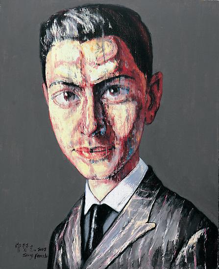 Zeng Fanzhi, "Portrait 08-12-7" 
2008
Oil on canvas
17 7/8 x 14 5/8 inches (45.5 x 37 cm)