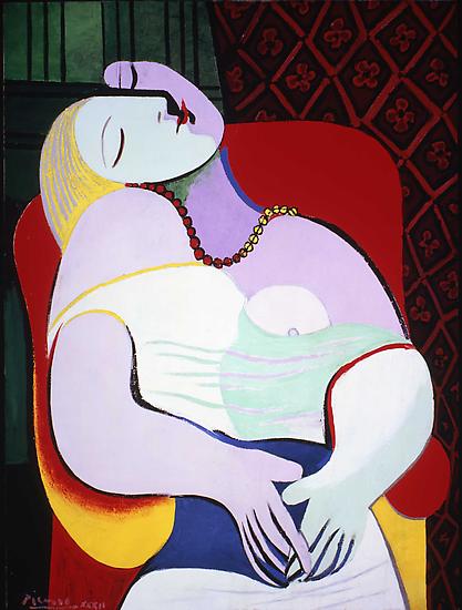 Pablo Picasso, "The Dream,"
January 24, 1932,  Oil on canvas
51 1/8 x 38 1/4 inches 
Private Collection
