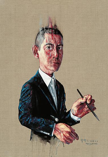 Zeng Fanzhi, "Self-Portrait" 
2008
Oil on canvas
42 7/8 x 29 1/2 inches (109 x 75 cm)
