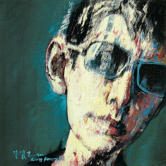 Zeng Fanzhi, "Portrait 08-7-6" 
2008
Oil on canvas
10 5/8 x 10 5/8 inches (27 x 27 cm)