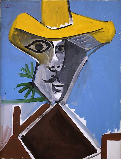 Pablo Picasso, "Buste d'Homme"
October 17, 1969 (II), Oil on canvas
45 5/8 x 35 inches