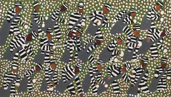 Chain Gang Picking Cotton, 2004
Dye on carved and tooled leather
22 1/2 x 39 1/2 inches
SOLD Image