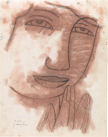 Study for On the Stairs, 2010
Pencil on paper with pastel tone on reverse
14 x 11 inches
Signed and dated at lower left: AVS / 3 May 2010
$3,000 Image