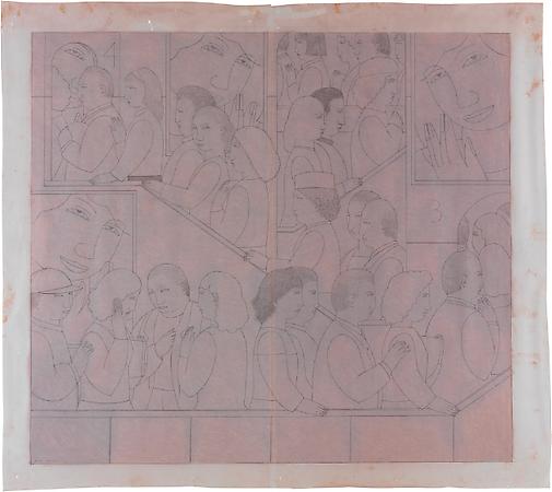 Transfer Drawing for On the Stairs, 2010
Pencil on paper with pastel tone on reverse
54 x 60 inches
Signed and dated at lower left: AVS / 2.2010
$8,500 Image