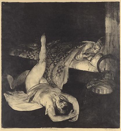 George Wesley Bellows (1882-1925)
Reducing, Large, Second Stone, 1916
Lithograph on paper
17 3/8 x 16 1/2 inches Image