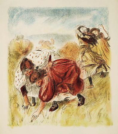 Pierre-Auguste Renoir
Enfants jouant à la balle, c. 1900
Lithograph printed in colors
Image: 23 5/8 x 20 1/8 inches, (60 x 51 cm)
Sheet: 35 1/2 x 24 3/8 inches, (90 x 62 cm)
From the edition of about 200
Delteil, Stella 32 Image