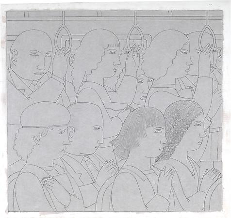 Transfer Drawing for Subway Loops, 2008
Pencil on paper with pastel tone on reverse
30 3/4 x 32 3/4 inches
Signed at lower right: AVS 11 Sept 08
$6,000 Image