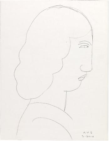 Study for On the Stairs, 2010
Pencil on paper
11 x 8 1/2 inches
Signed and dated at lower right: AVS / 3.2010
$2,000 Image