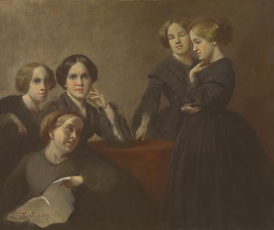 Group with Mrs. Sarah Fairchild Conover, Superior, Wisconsin, 1857
Pastel on canvas
25 1/2 x 32 inches Image