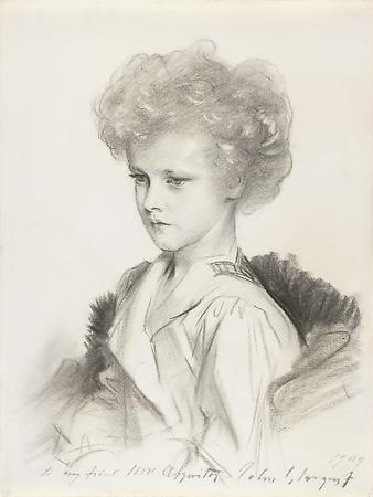 John Singer Sargent (1856-1925)
Anthony "Puffin" Asquith, 1909
Charcoal on paper
23 1/4 x 17 1/2 inches Image
