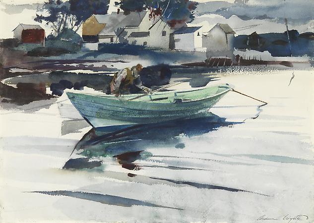 Andrew Wyeth (1917-2009)
The Green Dory, 1940
Watercolor on paper
14 5/8 x 20 3/4 inches Image
