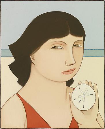 Loretta with Sand Dollar, 2007
Oil on linen
5 1/4 x 4 1/4 inches
Signed at lower left: AVS
Private collection Image