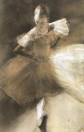 Amber (Study for Nightingales), 2009
Watercolor and pencil on Fabriano Uno paper
11 1/8 x 7 1/8 inches Image