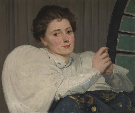 Lady in Front of a Fan Window, Late 1890's
Oil on canvas
20 x 24 inches Image