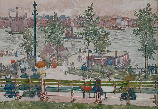 Maurice Prendergast (1858-1924)
East River Park, 1901
Watercolor and pencil on paper
13 5/8 x 19 7/8 inches
Signed:lower right: "Maurice B Prendergast / 1901 / East River Park N Y
Private collection Image