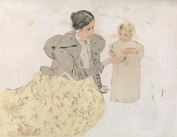 Mary Cassatt (1844-1926)
Picking Daisies in a Field, c. 1896-97
Drypoint and aquatint, printed in colors on laid paper
Plate: 13 x 17 inches
Sheet: 14 7/8 x 18 5/8 inches
SOLD Image