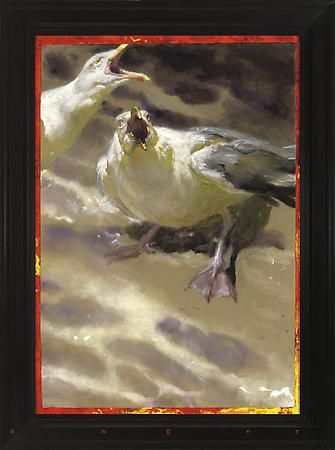 Jamie Wyeth (b. 1946)
Anger (Seven Deadly Sins), 2005
Combined mediums on hand-wove, toned paper mounted on archival board
34 1/2 x 24 1/4 inches
Signed lower left: J. Wyeth
Image