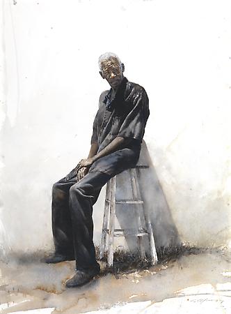 Mr. Buck's Funeral, 2010
Drybrush and watercolor on Saunders paper
29 1/4 x 21 1/4 inches Image