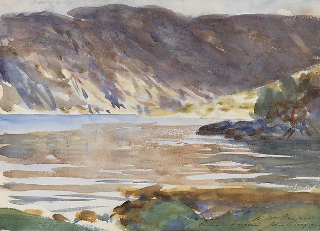 John Singer Sargent (1856-1925)
Loch Moidart: Invernesshire II, 1896
Watercolor and pencil on paper
9 3/4 x 13 1/2 inches Image