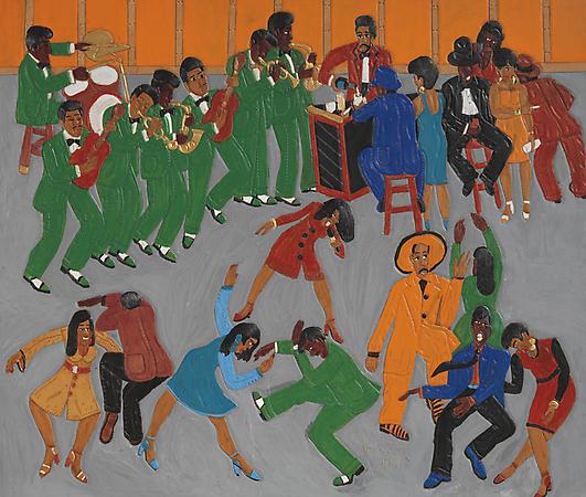 Egg: Jazz Dancing, 2009
Dye on carved and tooled leather
29 1/4 x 35 1/4 inches Image