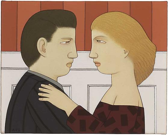 Couple in Red and White, 2008
Oil on linen
6 x 7 1/2 inches
Signed at lower left: AVS
SOLD Image