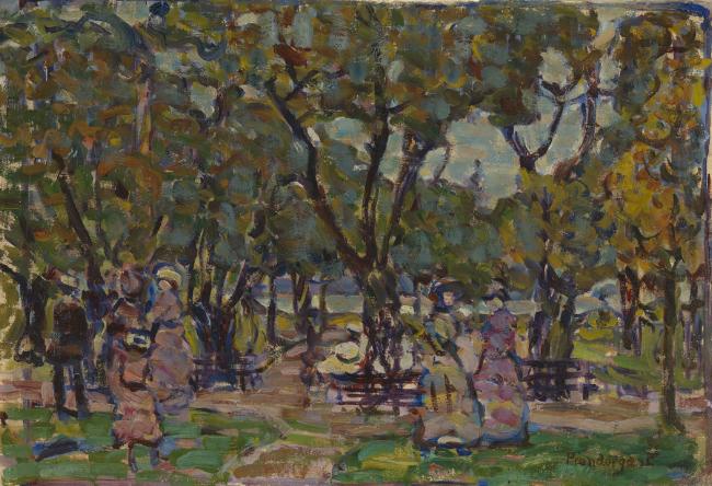 Figures under the Trees, c. 1907-10
Oil on canvas
16 1/8 x 23 1/2 inches Image