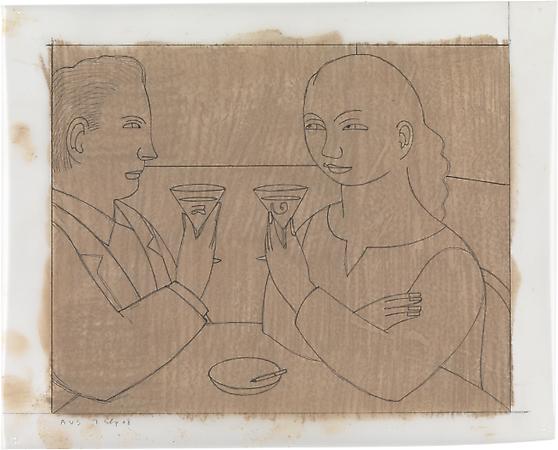 Drawing #2 for Toast, 2008
Pencil on paper with pastel tone on reverse
8 5/8 x 10 3/8 inches
Signed and dated at lower left: AVS 7 Sep 08
$1,500 Image