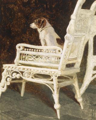 Yolk and the Wicker Chair, 1987
Combined mediums on paper
28 x 22 1/4 inches Image