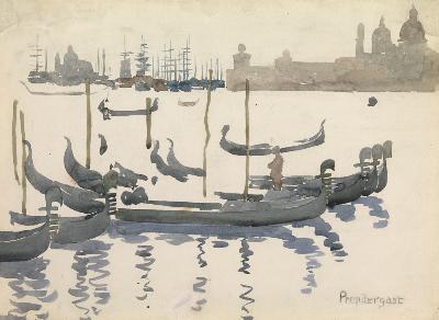 The Gondolas, Venice, c. 1898-99
Watercolor on paper
10 3/4 x 15 inches Image