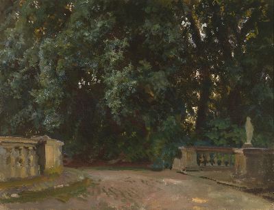 Villa Torlonia, Frascati (A View of the Park,Villa Torlonia, Frascati), 1907
Oil on canvas
27 1/2 x 35 1/2 inches Image